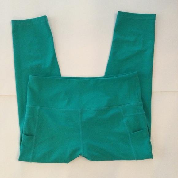 Zyia Active Wear Green stretch Leggings With Pockets Size 8-10 - Picture 7 of 8